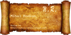 Mihol Rodion névjegykártya
